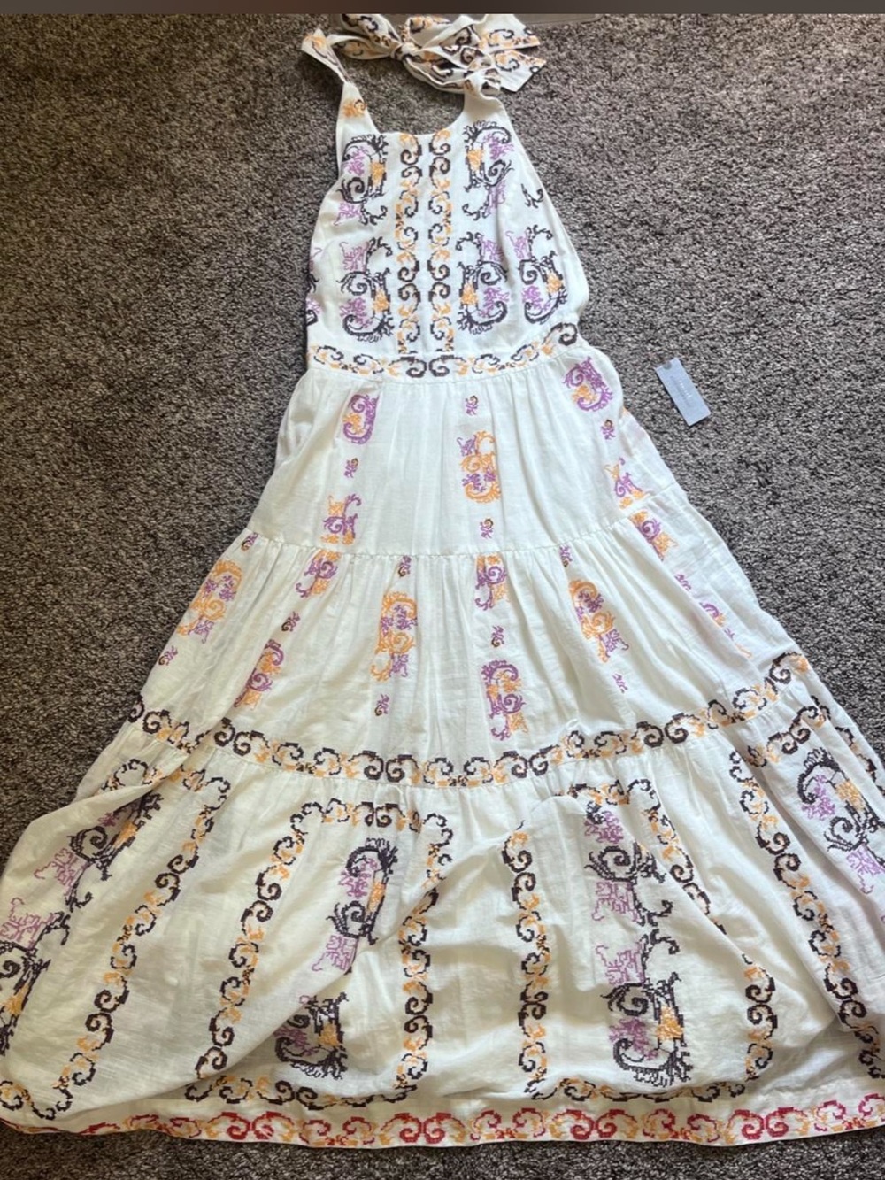 Medallion Halter Maxi Dress Anthropologie - Picture 4 of 8